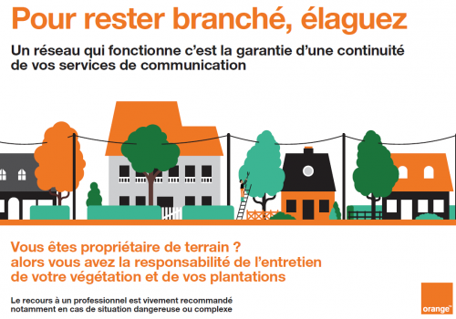 Affiche orange Pour rester branché élaguez