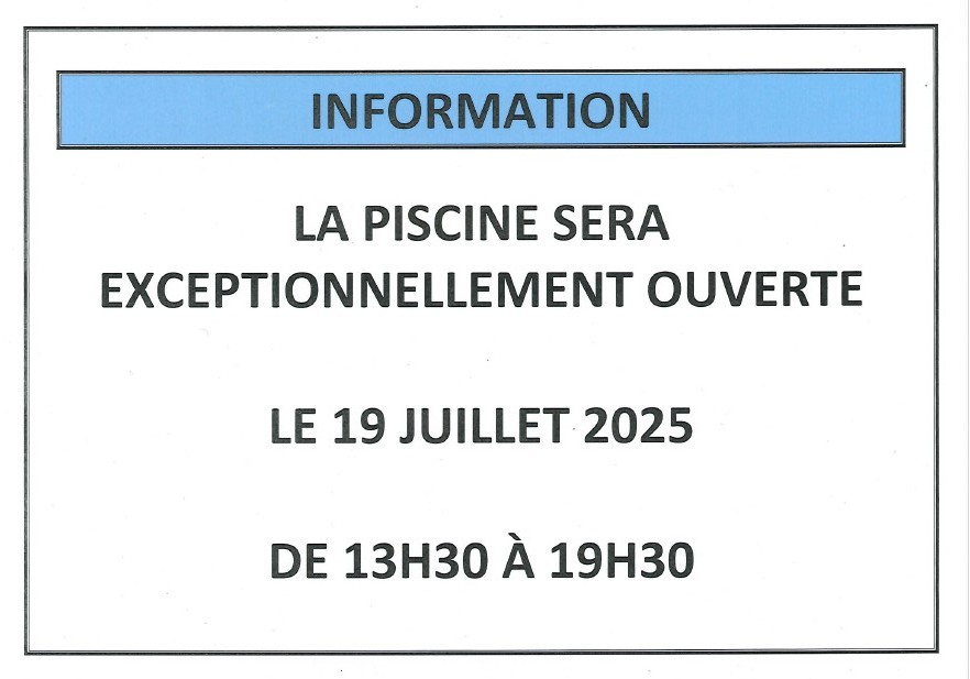 Affiche d'information piscine